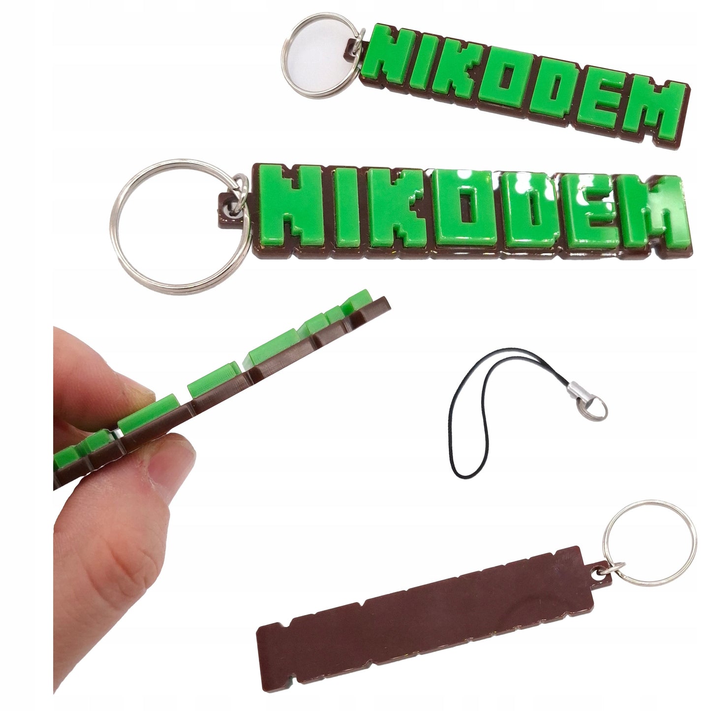 BRELOK BRELOCZEK Z IMIENIEM MINECRAFT DO TELEFONU KLUCZY SPERSONALIZOWANY