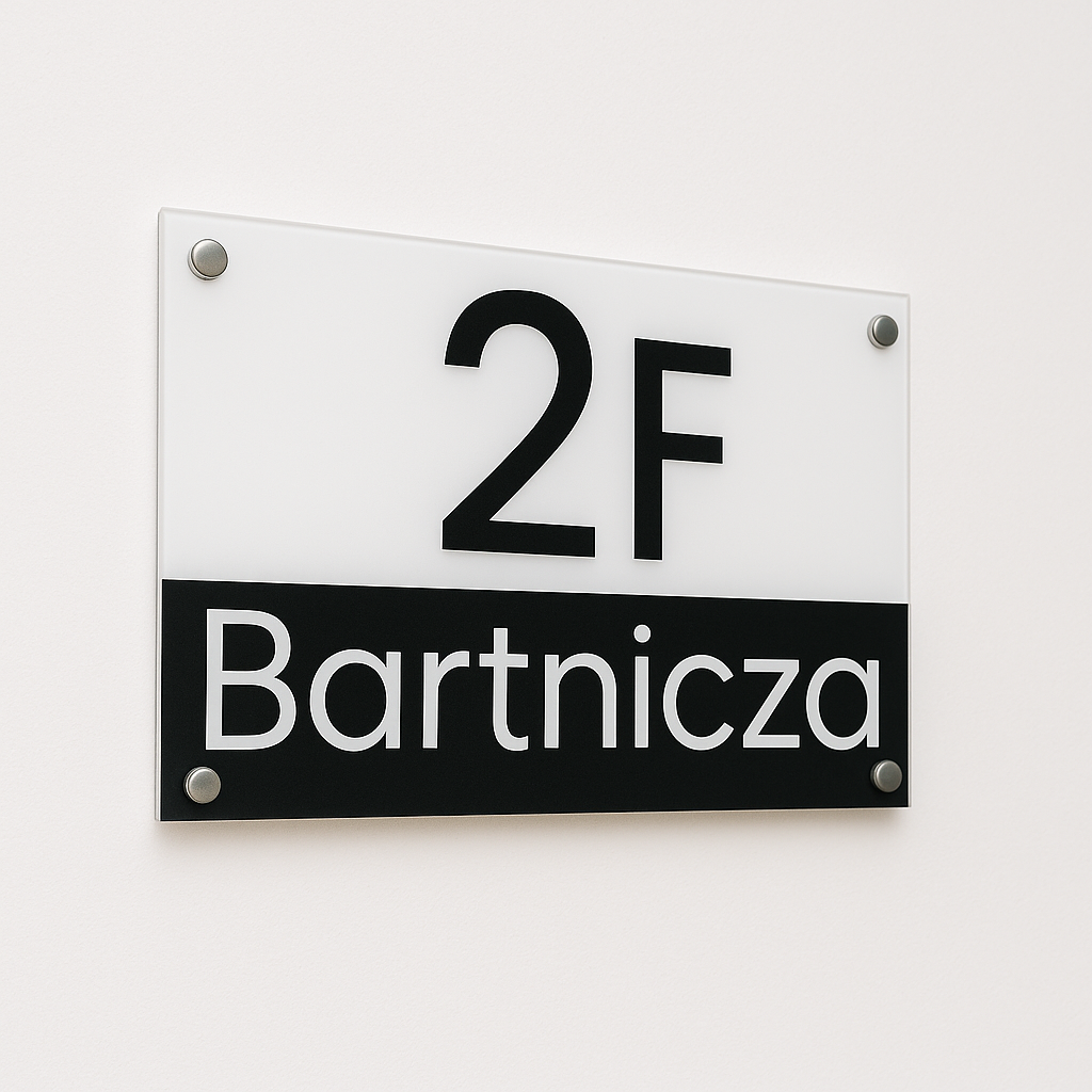 Czarno Biała Personalizowana Tabliczka Adresowa
