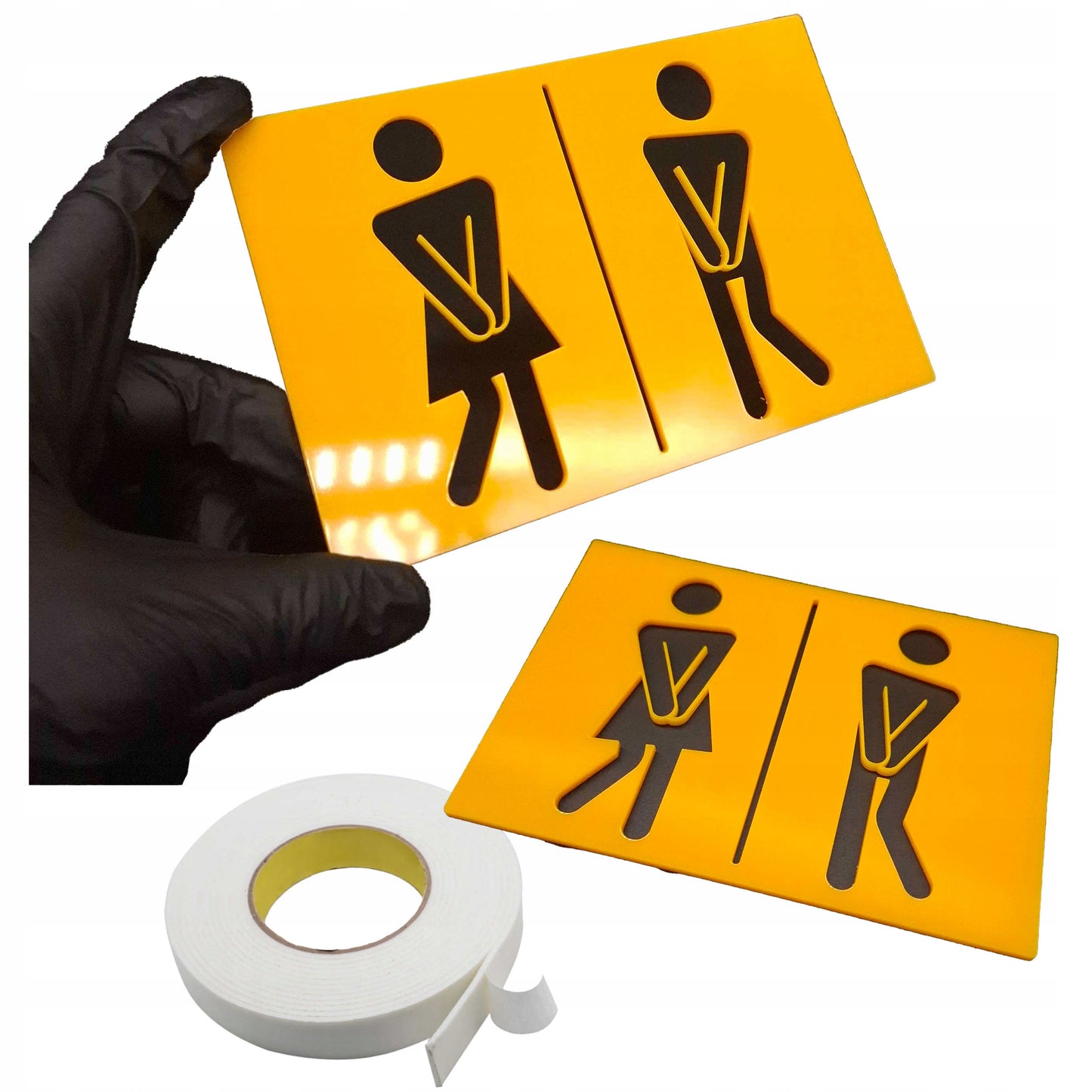 TABLICZKA WC TOALETA ZNAK OZNACZENIE MĘSKI DAMSKI SAMOPRZYLEPNA 14x9,5cm