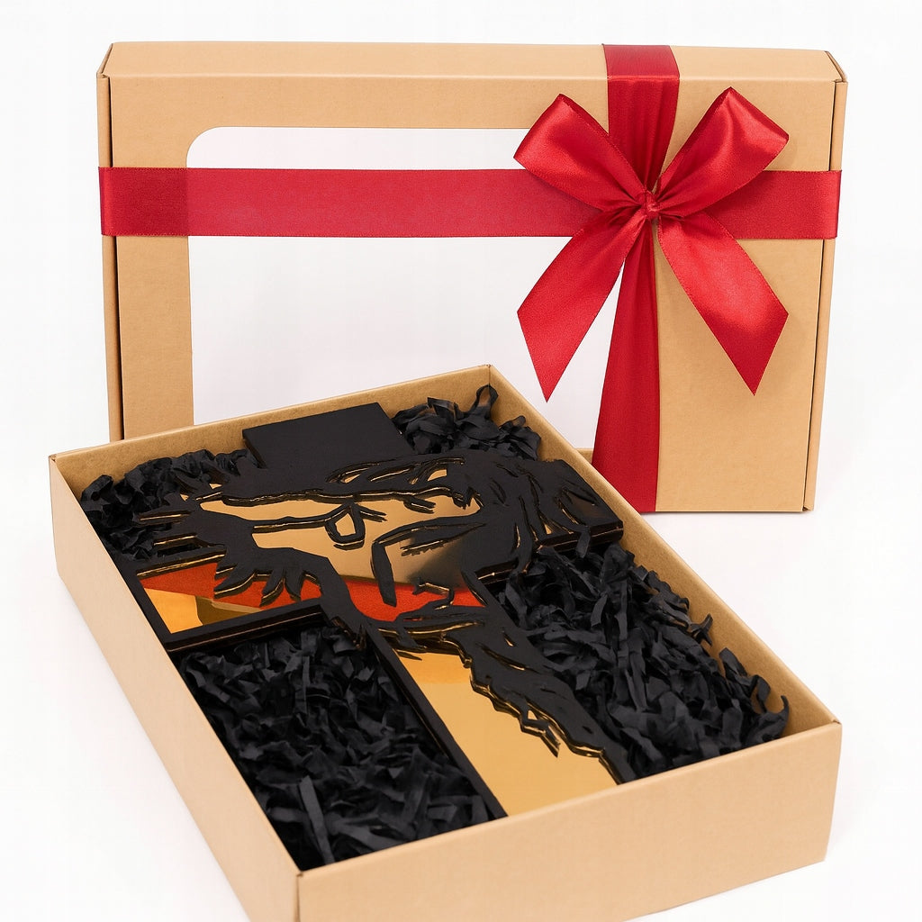 KRZYŻ KRZYŻYK Z JESUZEM JEZUS CHRYSTUS NA ŚCIANĘ OBRAZ RELIGIJNY AŻUROWY