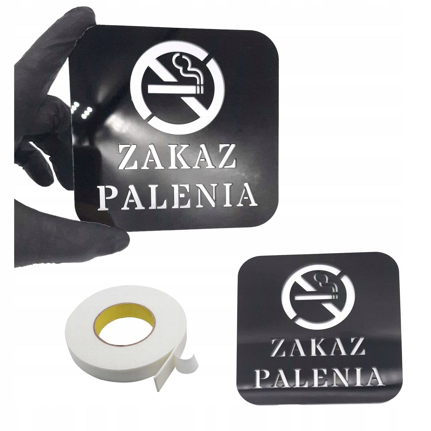 TABLICZKA ZAKAZ PALENIA INFORMACYJNA NO SMOKING PREMIUM DO FIRMY 9x9 cm