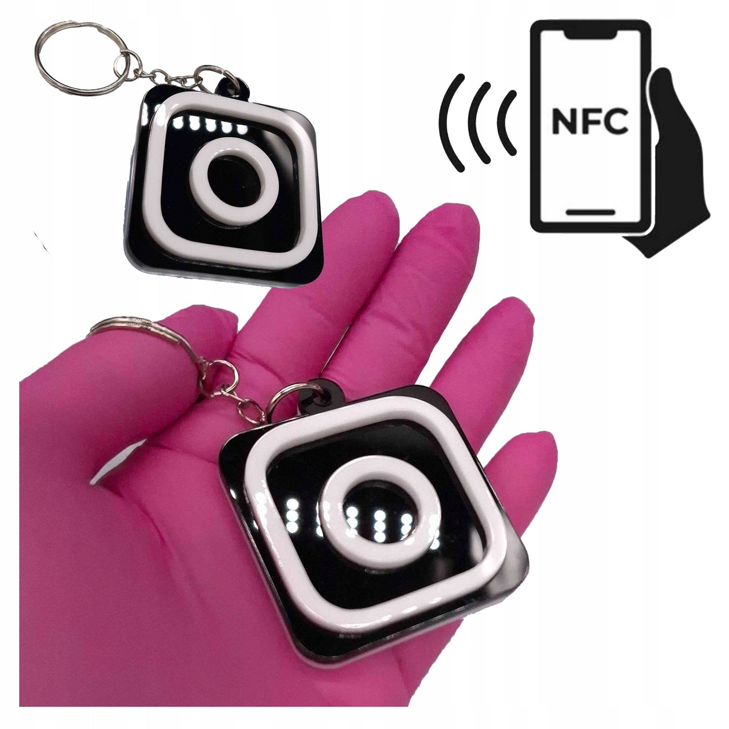 BRELOK NFC INSTAGRAM DLA FIRM MARKETING TAG NTAG215 13.56MHz PROGRAMOWALNY