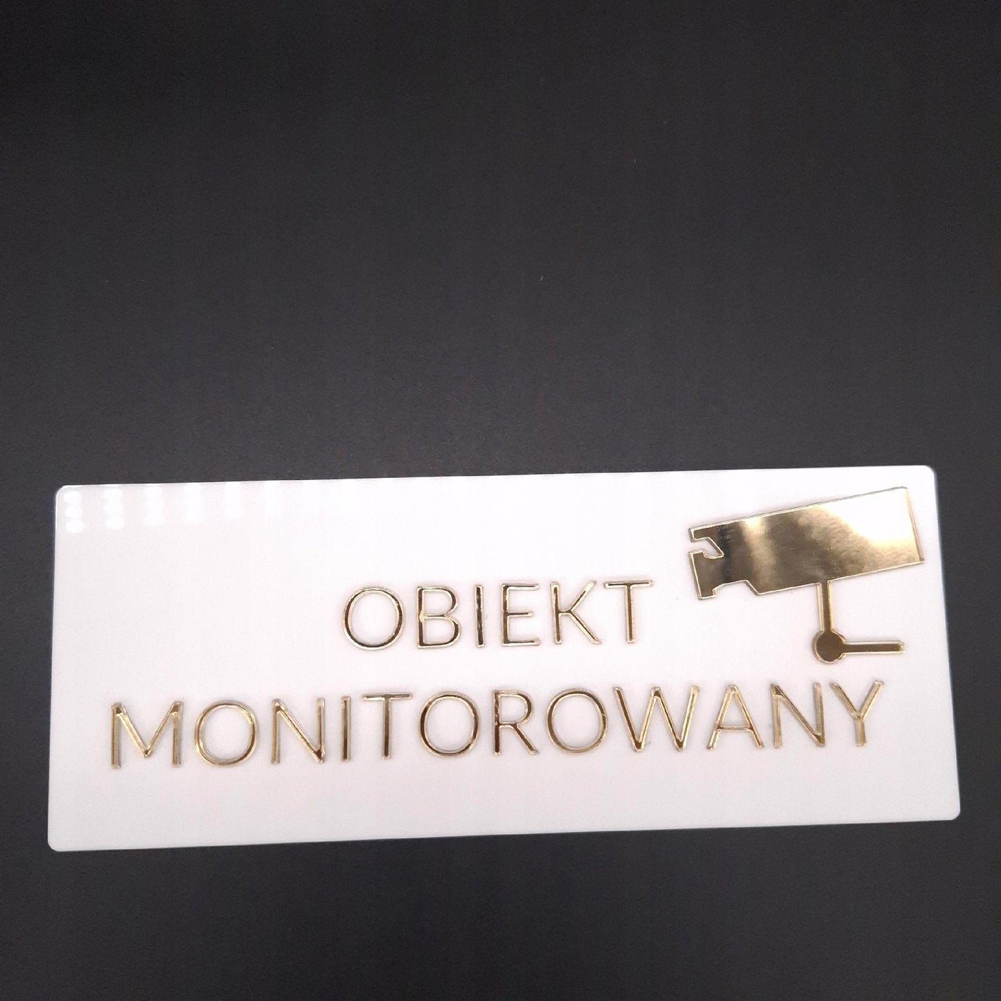 TABLICZKA OBIEKT MONITOROWANY INFORMACJA TABLICA ZNAK SAMOPRZYLEPNA ZŁOTY