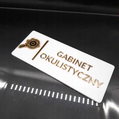 TABLICZKA GABINET OKULISTYCZNY NA DRZWI DO PRZYCHODNI KLINIKI GABINETÓW 3D