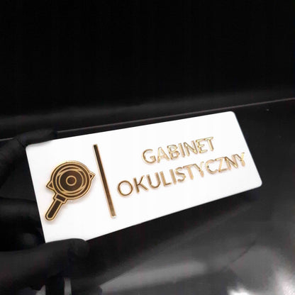TABLICZKA GABINET OKULISTYCZNY NA DRZWI DO PRZYCHODNI KLINIKI GABINETÓW 3D