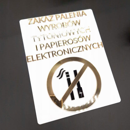ZNAK TABLICZKA ZAKAZ PALENIA WYROBÓW TYTONIOWYCH E-PAPIEROSÓW JEDNORAZÓWEK