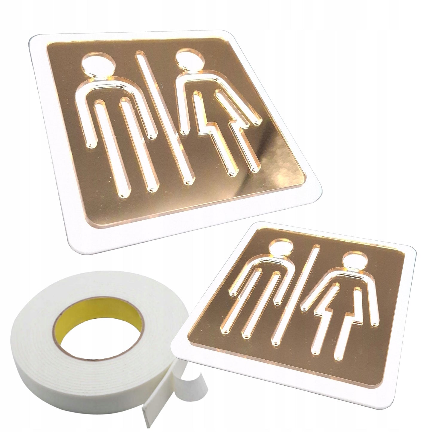 TOALETA WC ZNAK SYMBOL MĘSKI DAMSKI OZNACZENIE TOALETY PIKTORGRAM 9x9 cm