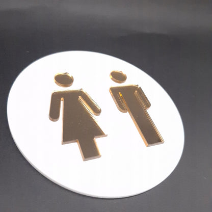TABLICZKA TOALETA WC ZNAK SYMBOL OZNACZENIE MĘSKI DAMSKI ZNACZEK 9x9 cm