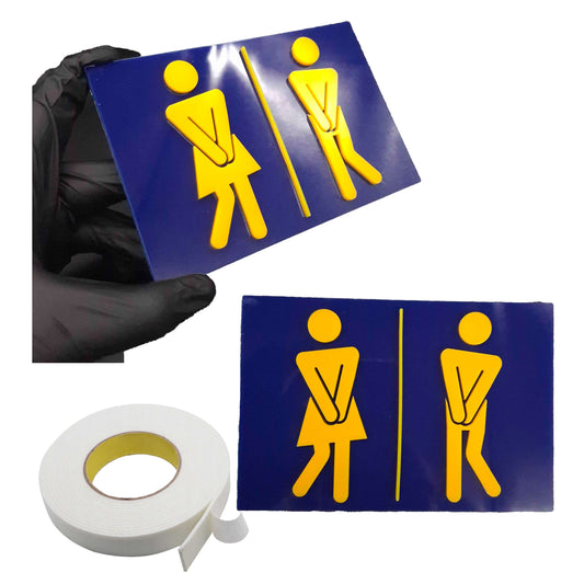 TABLICZKA WC TOALETA ZNAK OZNACZENIE MĘSKI DAMSKI SAMOPRZYLEPNA 27x40cm