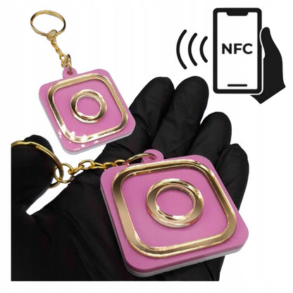 BRELOK NFC BRELOCZEK INSTAGRAM MARKETING TAG NTAG215 13.56MHz PROGRAMOWALNY