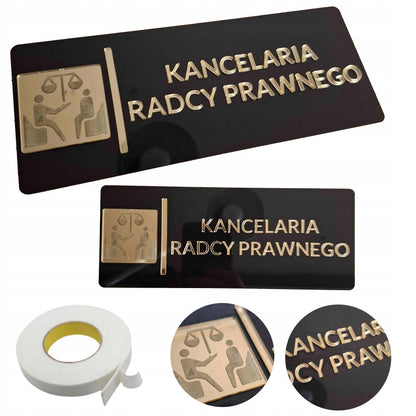 TABLICZKA KANCELARIA RADCY PRAWNEGO NA DRZWI DO INSTYTUCJI FIRM PRAWNICZYCH