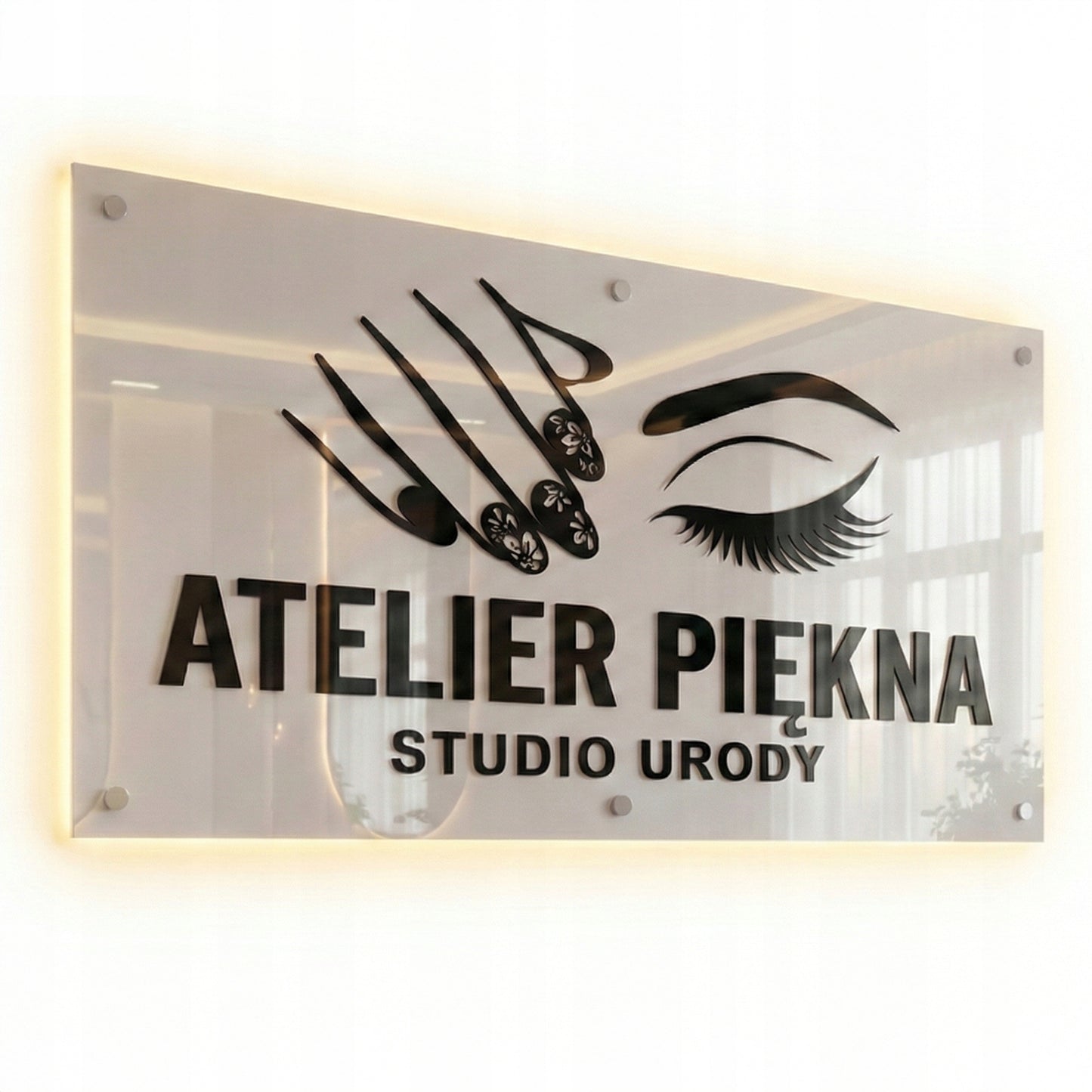 LOGO Z PLEKSI SZYLD REKLAMOWY TABLICA FIRMOWA LED 3D LUSTRO PERSONALIZOWANE