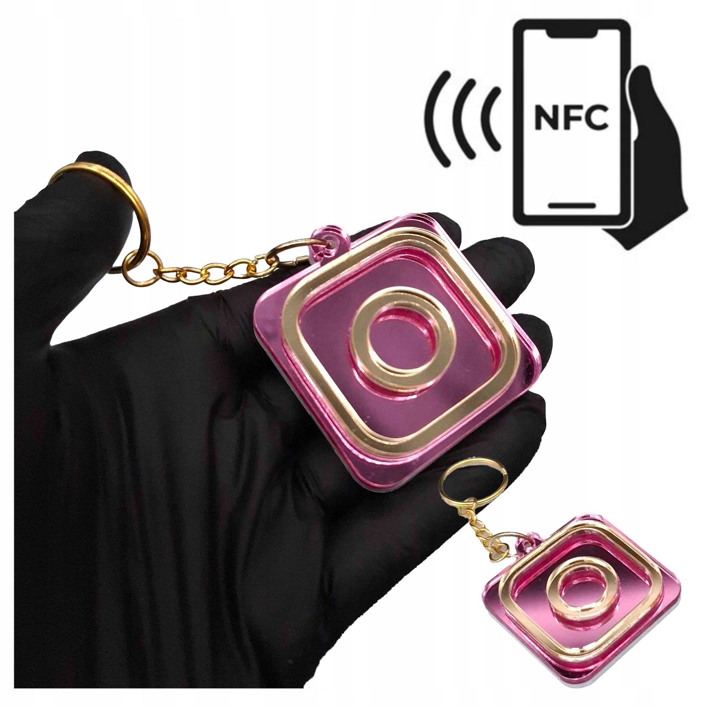 BRELOK NFC INSTAGRAM PERSONALIZOWANY TAG NFC NTAG215 13.56MHz PROGRAMOWALNY