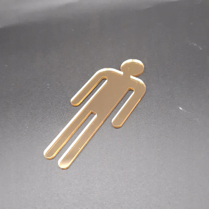 TOALETA WC ZNAK SYMBOL MĘSKI ZNACZEK OZNACZENIE TOALETY ZŁOTE ZŁOTY 10cm