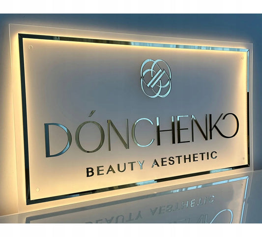 LOGO Z PLEKSI SZYLD REKLAMOWY TABLICA FIRMOWA LED 3D LUSTRO PERSONALIZOWANE