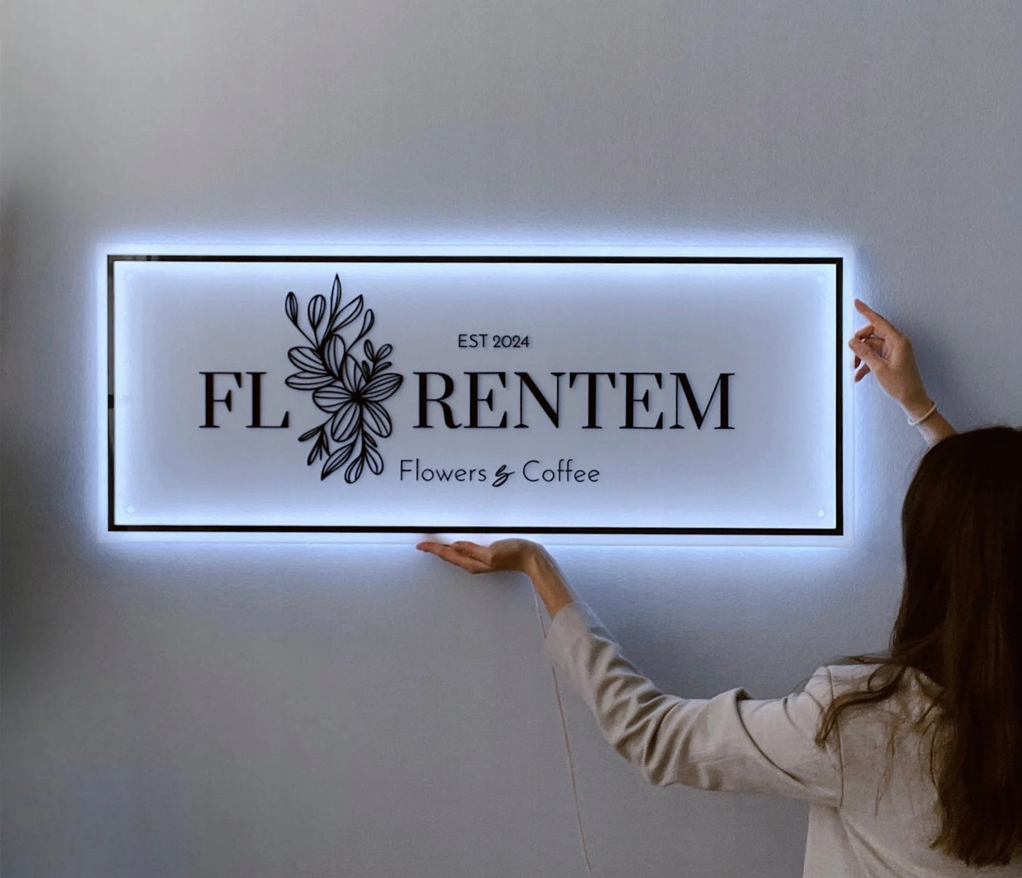 LOGO Z PLEKSI SZYLD REKLAMOWY TABLICA FIRMOWA LED 3D LUSTRO PERSONALIZOWANE