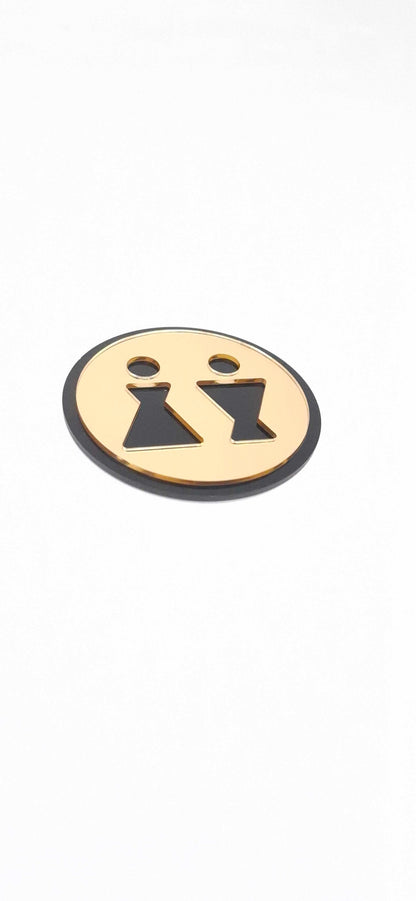 TABLICZKA TOALETA WC ZNAK SYMBOL OZNACZENIE MĘSKI DAMSKI ZNACZEK 9x9 cm