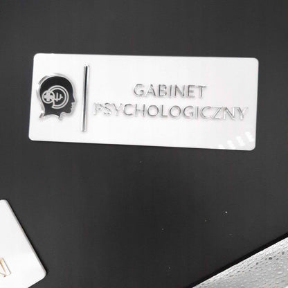 TABLICZKA GABINET PSYCHOLOGICZNY NA DRZWI INFORMACYJNA DO KLINIK PORADNI 3D
