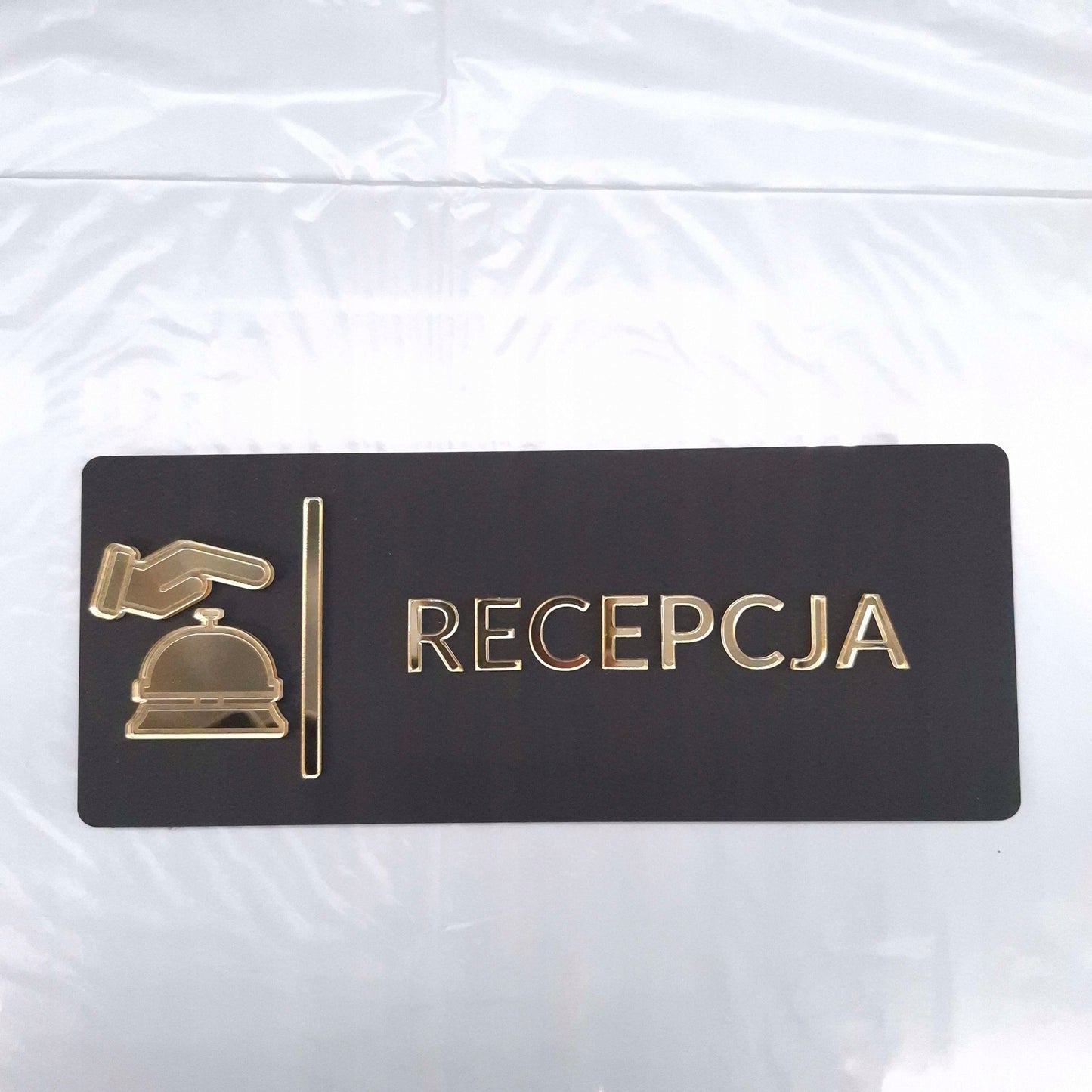 TABLICZKA NA DRZWI RECEPCJA DO RECEPCJI INFORMACYJNA HOTELU RESTAURACJI 3D