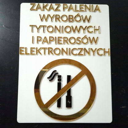 ZNAK TABLICZKA ZAKAZ PALENIA WYROBÓW TYTONIOWYCH E-PAPIEROSÓW JEDNORAZÓWEK