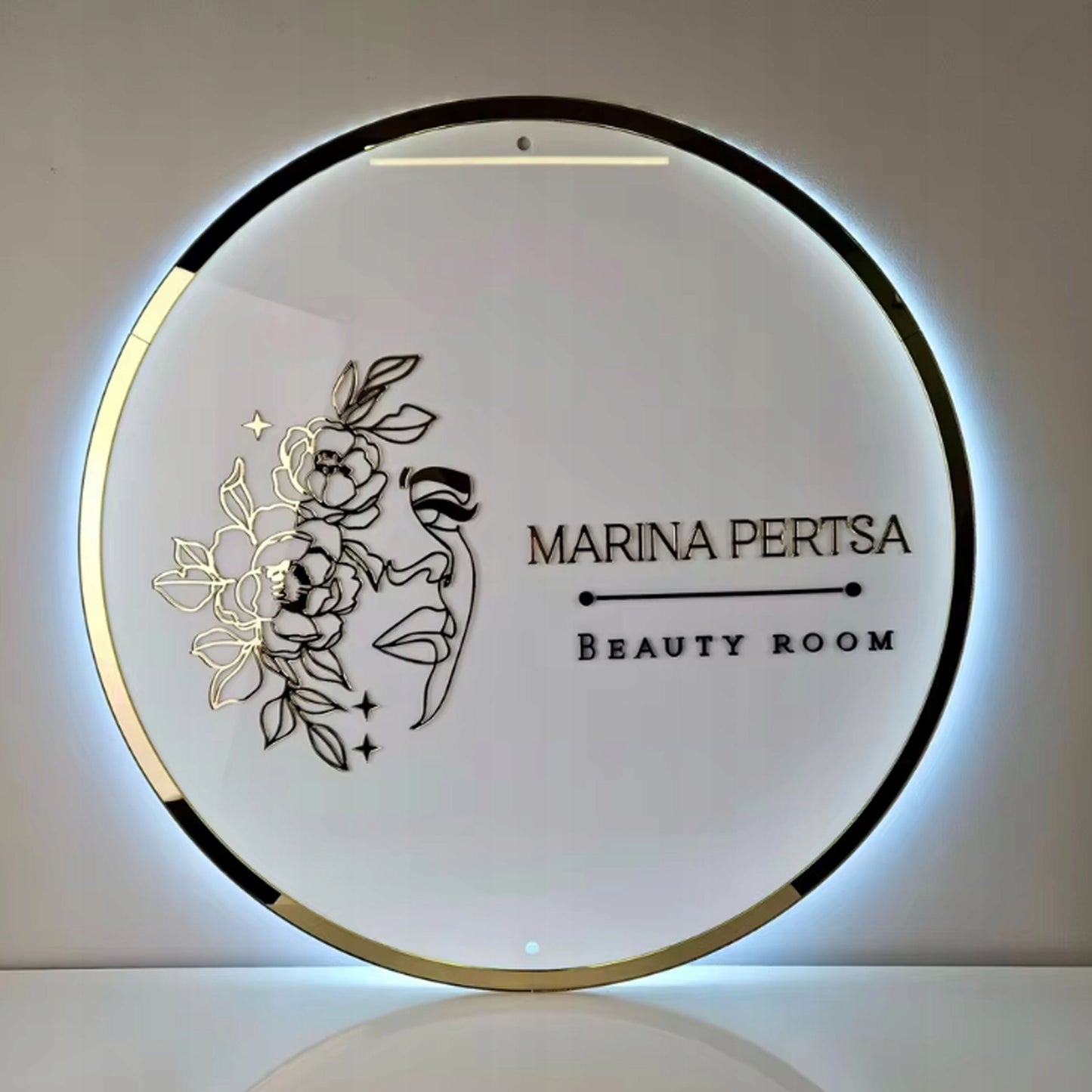 LOGO Z PLEKSI SZYLD REKLAMOWY TABLICA FIRMOWA LED 3D POŁYSK LUSTRO 29,5cm