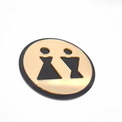 TABLICZKA TOALETA WC ZNAK SYMBOL OZNACZENIE MĘSKI DAMSKI ZNACZEK 9x9 cm