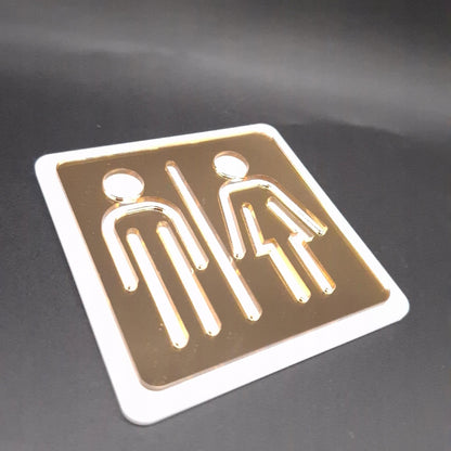 TOALETA WC ZNAK SYMBOL MĘSKI DAMSKI OZNACZENIE TOALETY PIKTORGRAM 9x9 cm