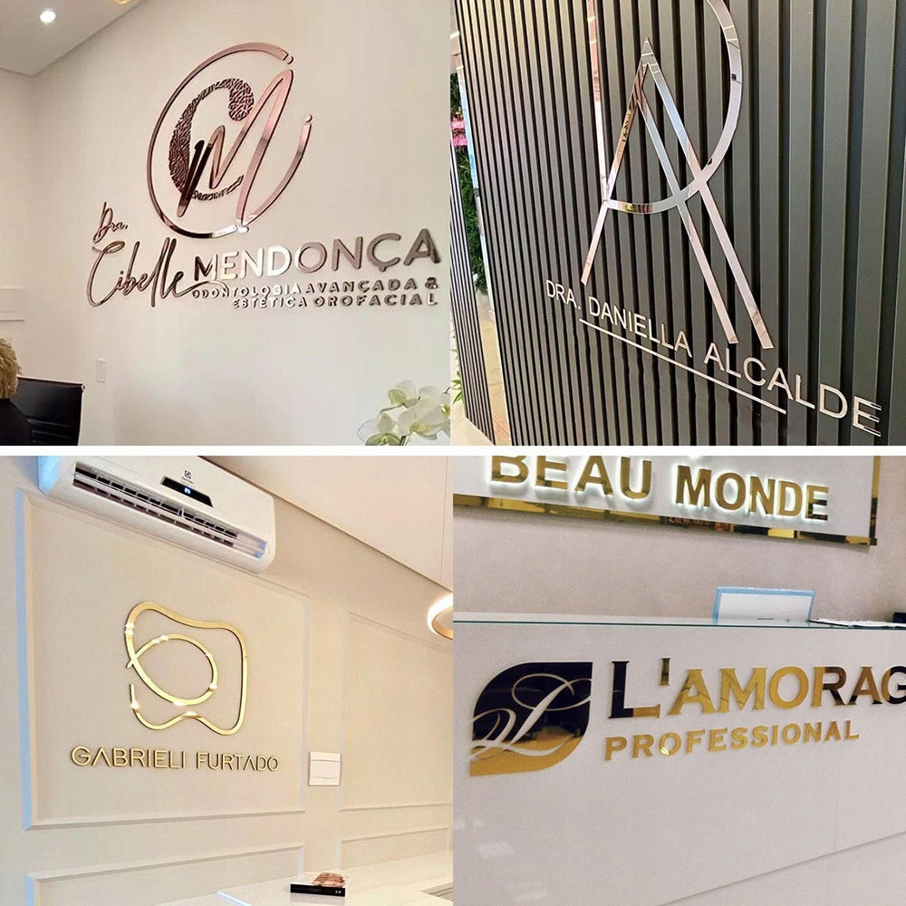 LITERY PRZESTRZENNE NAPIS FIRMOWY LOGO CYFR SZYLD3D ZLOTE PERSONALIZOWANE