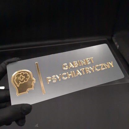 TABLICZKA GABINET PSYCHIATRYCZNY NA DRZWI INFORMACYJNA DO KLINIK PORADNI 3D