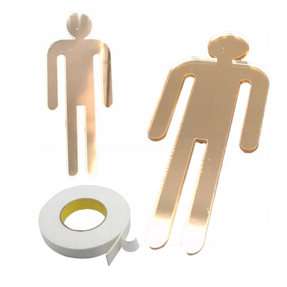 TOALETA WC ZNAK SYMBOL MĘSKI ZNACZEK OZNACZENIE TOALETY ZŁOTE ZŁOTY 10cm