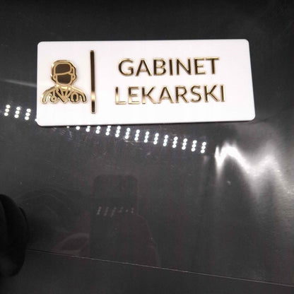 TABLICZKA NA DRZWI Z NAPISEM GABINET LEKARSKI DO KLINIK PRZYCHODNI 3D