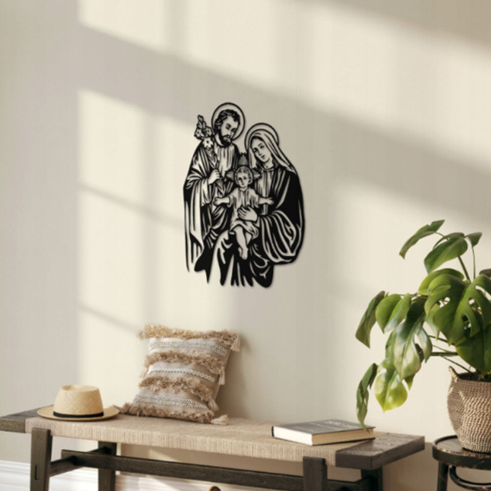 OBRAZ AŻUROWY TRYPTYK ŚWIĘTA RODZINA 3D 30X39CM RELIGIJNA DEKORACJA ŚCIENNA