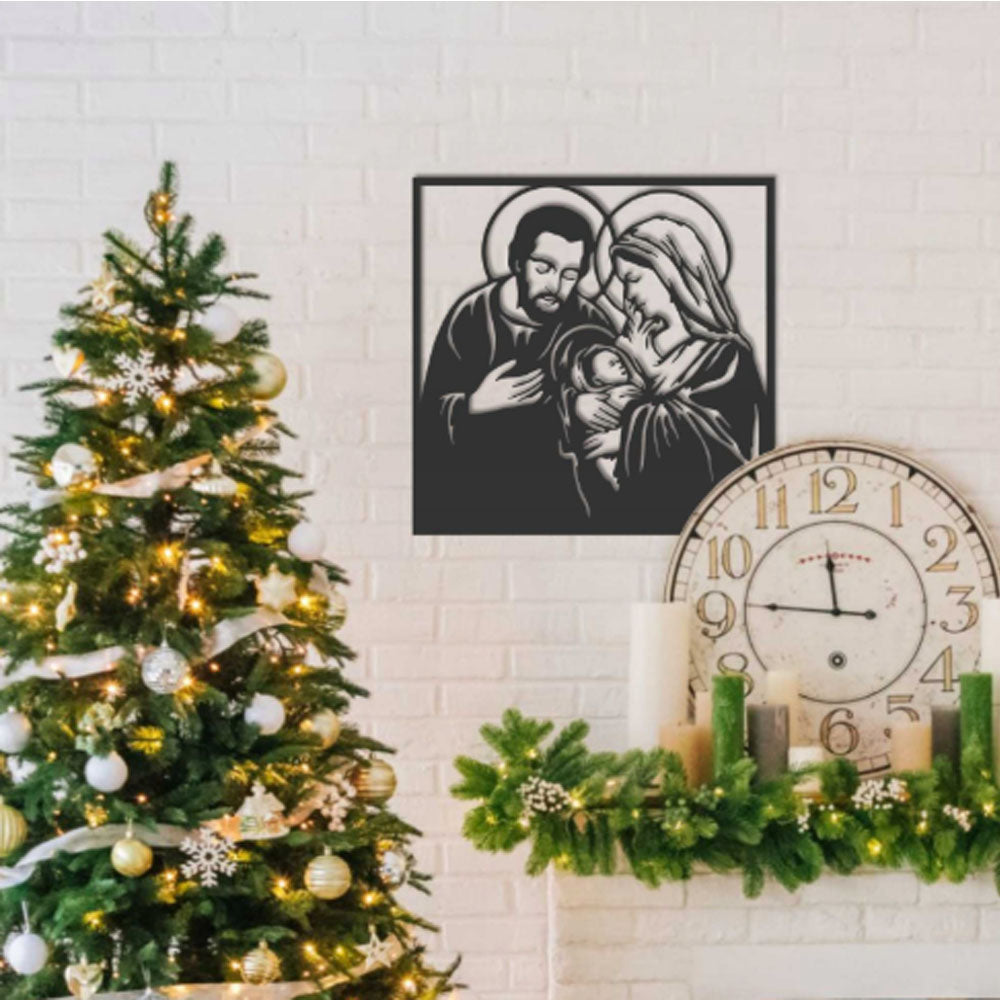 AŻUROWY OBRAZ ŚWIĘTA RODZINA 3D 30CM MDF 6MM RELIGIJNA DEKORACJA DO WNĘTRZ