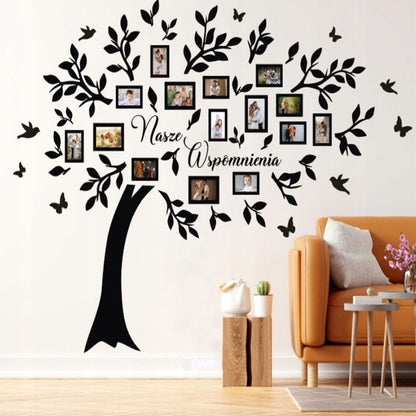 DUŻE DRZEWO RODZINNE ŻYCIA RAMKAMI NA ZDJĘCIA PREZENT DLA RODZINY 4 KOLORY 91x110CM