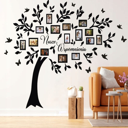 DUŻE DRZEWO RODZINNE ŻYCIA RAMKAMI NA ZDJĘCIA PREZENT DLA RODZINY 4 KOLORY 91x110CM