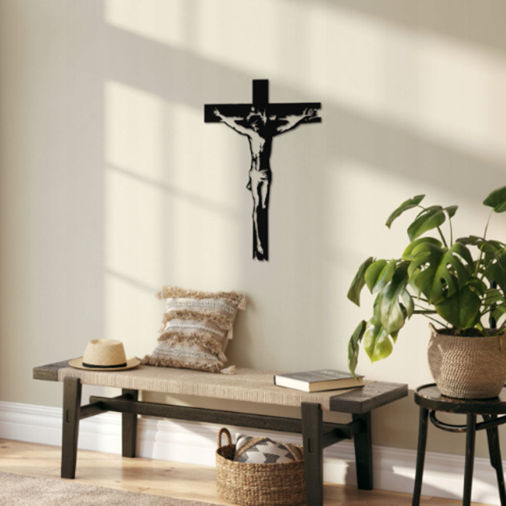 OBRAZ AŻUROWY TRYPTYK JEZUS KRZYŻ 3D 29,5X40CM RELIGIJNA DEKORACJA ŚCIENNA