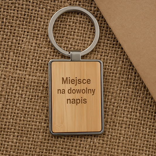 2x PERSONALIZOWANY BRELOCZEK ZGUBIONE KLUCZE ADRESOWY BAMBUSOWY Z GRAWEREM