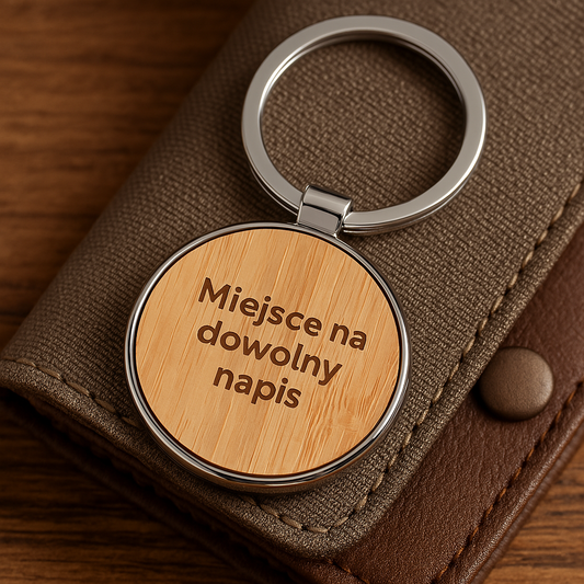 2x PERSONALIZOWANY BRELOCZEK ZGUBIONE KLUCZE ADRESOWY BAMBUSOWY Z GRAWEREM