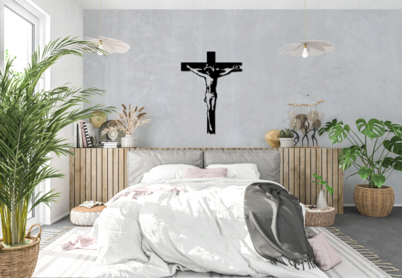 OBRAZ AŻUROWY TRYPTYK JEZUS KRZYŻ 3D 29,5X40CM RELIGIJNA DEKORACJA ŚCIENNA
