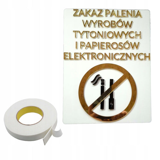 ZNAK TABLICZKA ZAKAZ PALENIA WYROBÓW TYTONIOWYCH E-PAPIEROSÓW JEDNORAZÓWEK