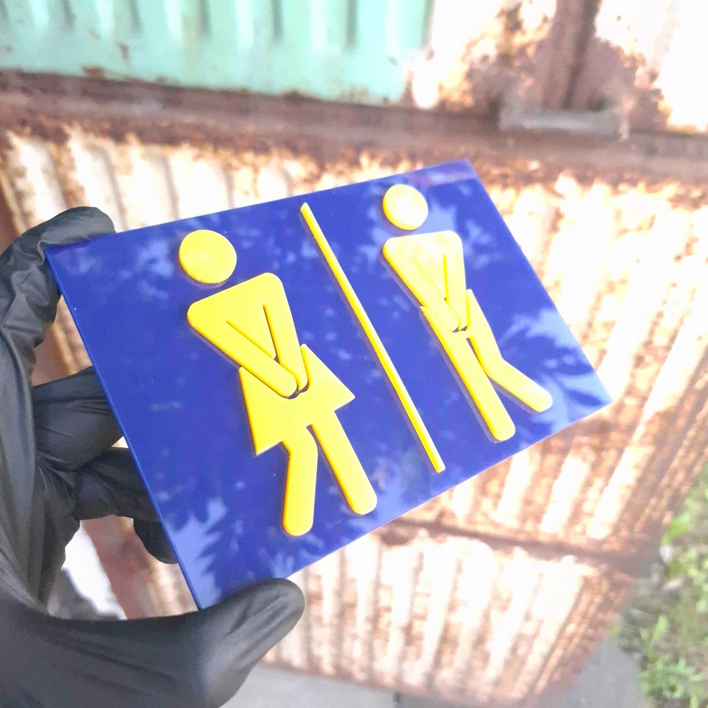 TABLICZKA WC TOALETA ZNAK OZNACZENIE MĘSKI DAMSKI SAMOPRZYLEPNA 27x40cm