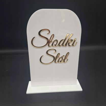 TABLICZKA SŁODKI STÓŁ NA ŚLUB WESELE BABYSHOWER UROCZYSTOŚĆ RÓŻNE KOLORY