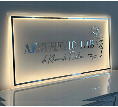 LOGO Z PLEKSI SZYLD REKLAMOWY TABLICA FIRMOWA LED 3D LUSTRO PERSONALIZOWANE