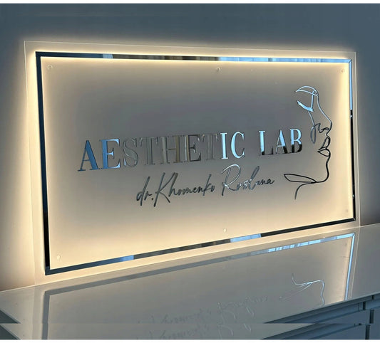 LOGO Z PLEKSI SZYLD REKLAMOWY TABLICA FIRMOWA LED 3D LUSTRO PERSONALIZOWANE