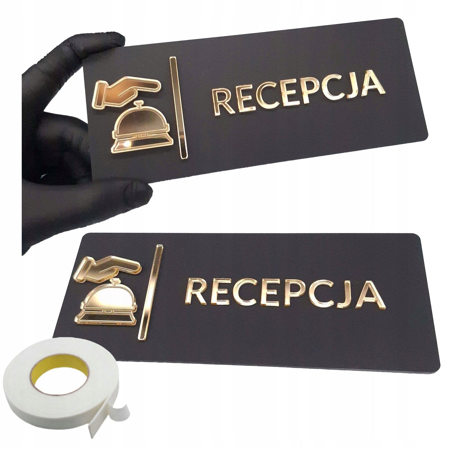 TABLICZKA NA DRZWI RECEPCJA DO RECEPCJI INFORMACYJNA HOTELU RESTAURACJI 3D