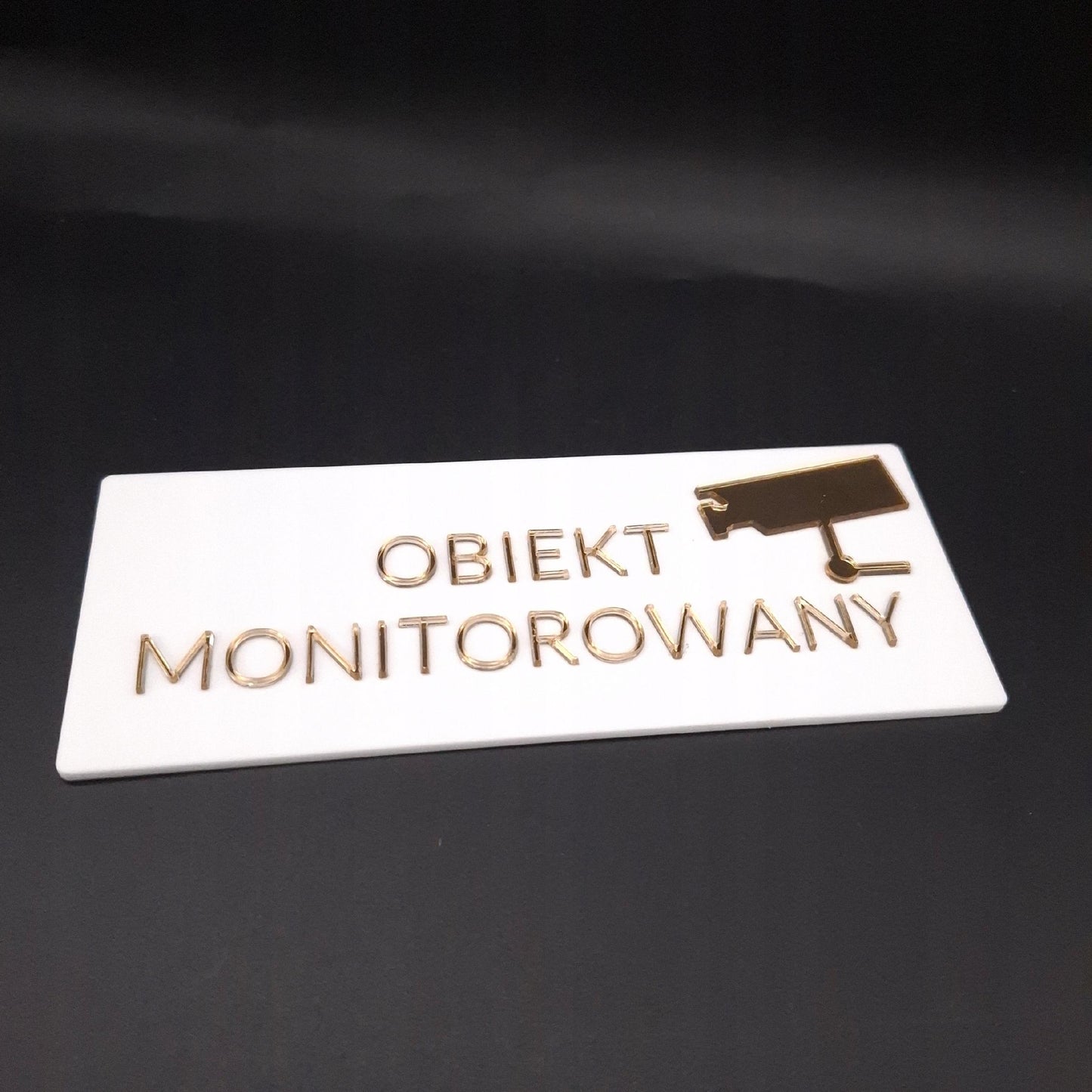 TABLICZKA OBIEKT MONITOROWANY INFORMACJA TABLICA ZNAK SAMOPRZYLEPNA ZŁOTY