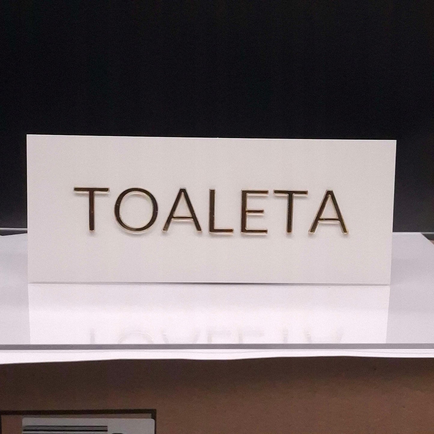 TABLICZKA NA DRZWI TOALETA DO BIURA INFORMACYJNA PLEXI ZŁOTE NAPISY GLAMOUR