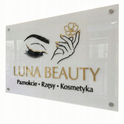 LOGO Z PLEKSI SZYLD REKLAMOWY TABLICA FIRMOWA LED 3D LUSTRO PERSONALIZOWANE