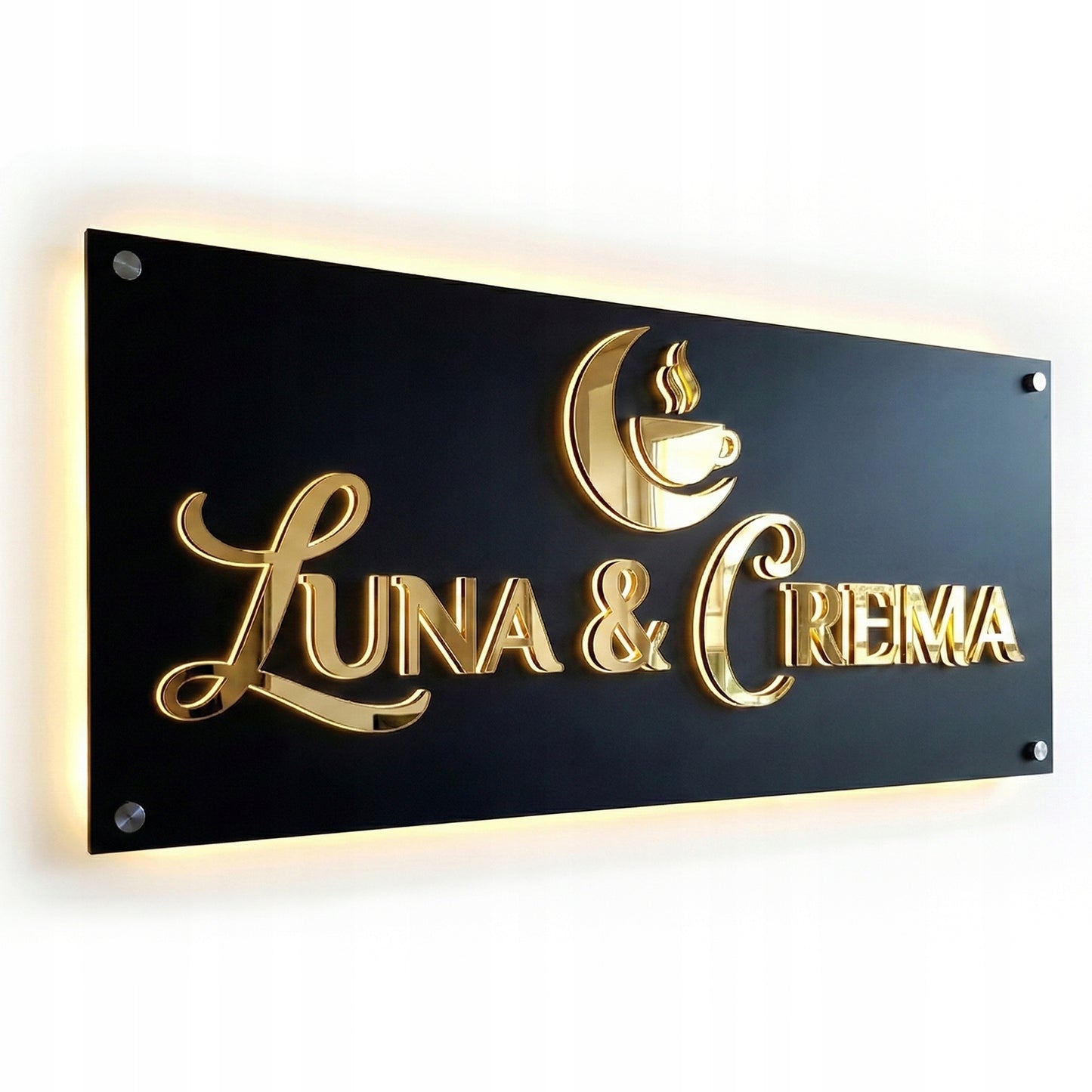 LOGO Z PLEKSI SZYLD REKLAMOWY TABLICA FIRMOWA LED 3D LUSTRO PERSONALIZOWANE