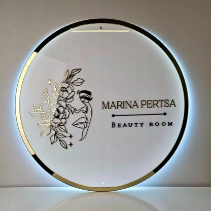 LOGO Z PLEKSI SZYLD REKLAMOWY TABLICA FIRMOWA LED 3D POŁYSK LUSTRO 29,5cm